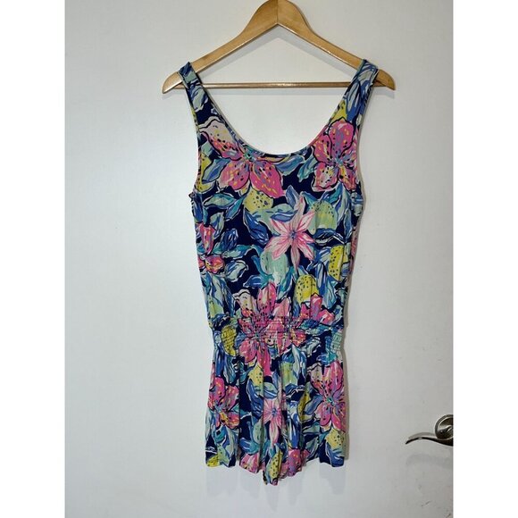 Lilly Pulitzer TALA ROMPER Nauti Navy Capri Soleil Pink S Small - Picture 5 of 9